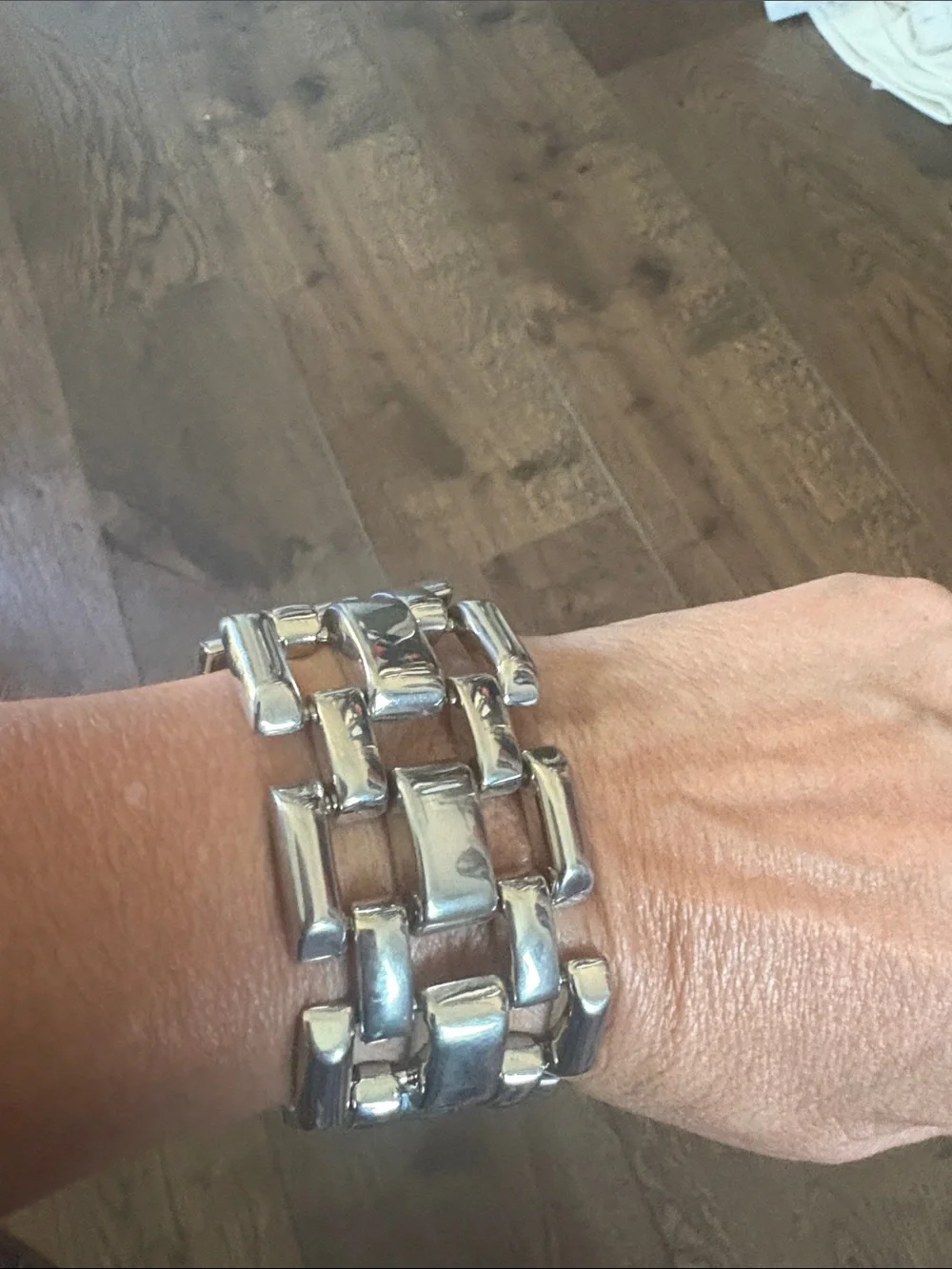 LOFT Shiny Silver Link Cuff Bracelet